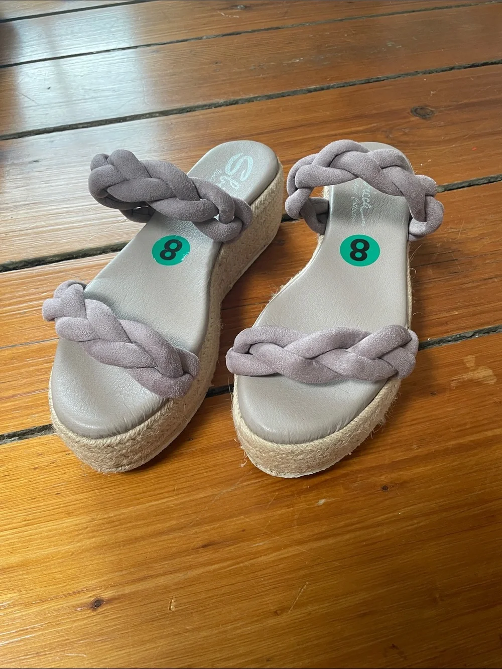 Sbicca Braided Espadrille Platform Slides in Mauve
